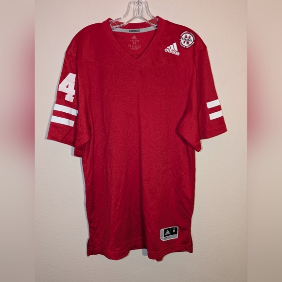 adidas Tops - Adidas Women’s Nebraska Cornhuskers Red Football Jersey Blank Large New MSRP$120